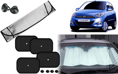 Auto Kite Dashboard, Rear Window, Side Window Sun Shade For Hyundai i10(Silver, Black)