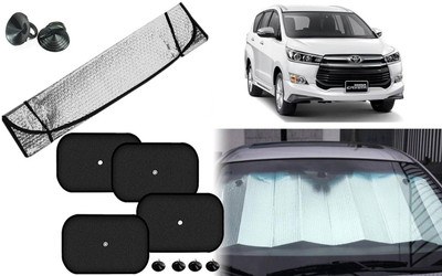 Auto Kite Dashboard, Rear Window, Side Window Sun Shade For Toyota Innova Crysta(Silver, Black)