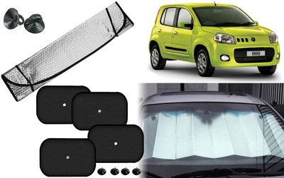 Auto Kite Dashboard, Rear Window, Side Window Sun Shade For Fiat Uno(Silver, Black)