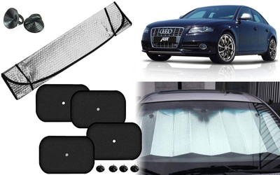 Auto Kite Dashboard, Rear Window, Side Window Sun Shade For Audi S4(Silver, Black)