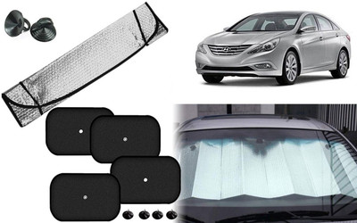Auto Kite Dashboard, Rear Window, Side Window Sun Shade For Hyundai Sonata(Silver, Black)