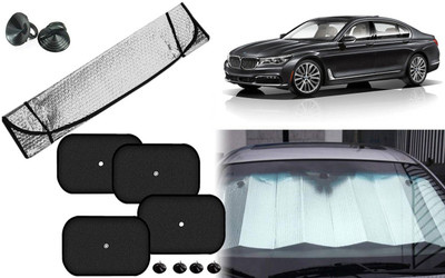 Auto Kite Dashboard, Rear Window, Side Window Sun Shade For BMW 725i(Silver, Black)