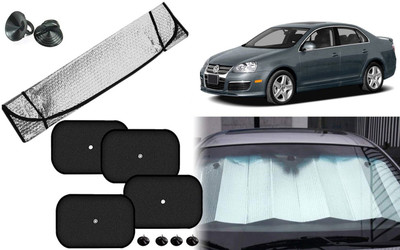 Auto Kite Dashboard, Rear Window, Side Window Sun Shade For Volkswagen Jetta(Silver, Black)