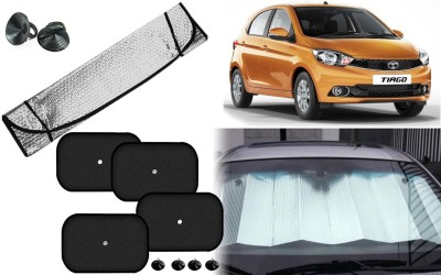 Auto Kite Dashboard, Rear Window, Side Window Sun Shade For Tata Tiago(Silver, Black)