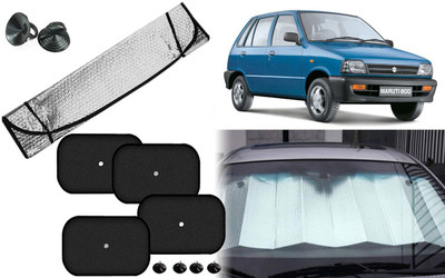 Auto Kite Dashboard, Rear Window, Side Window Sun Shade For Maruti Suzuki 800(Silver, Black)