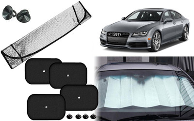Auto Kite Dashboard, Rear Window, Side Window Sun Shade For Audi S7(Silver, Black)