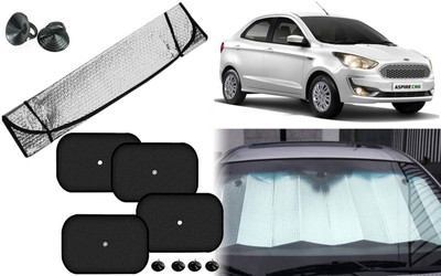 Auto Kite Dashboard, Rear Window, Side Window Sun Shade For Ford Aspire(Silver, Black)