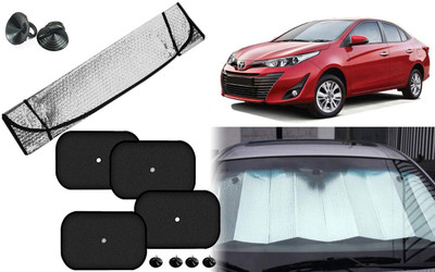 Auto Kite Dashboard, Rear Window, Side Window Sun Shade For Toyota Yaris(Silver, Black)