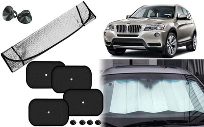Auto Kite Dashboard, Rear Window, Side Window Sun Shade For BMW X3(Silver, Black)