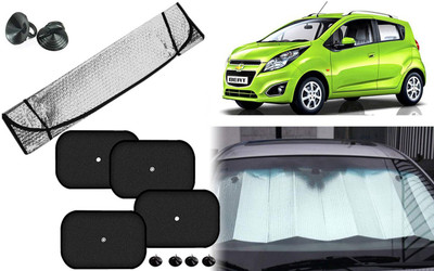Auto Kite Dashboard, Rear Window, Side Window Sun Shade For Chevrolet Beat(Silver, Black)