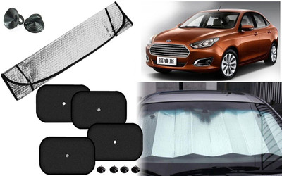 Auto Kite Dashboard, Rear Window, Side Window Sun Shade For Ford Escort(Silver, Black)