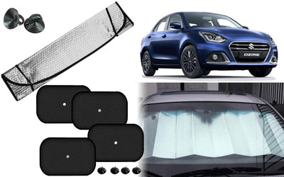 Auto Kite Dashboard, Rear Window, Side Window Sun Shade For Maruti Suzuki Swift Dzire(Silver, Black)