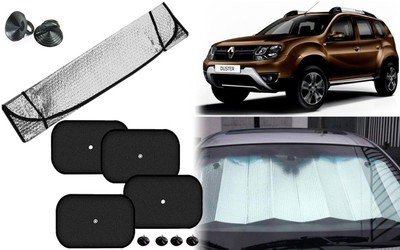 Auto Kite Dashboard, Rear Window, Side Window Sun Shade For Renault Duster(Silver, Black)