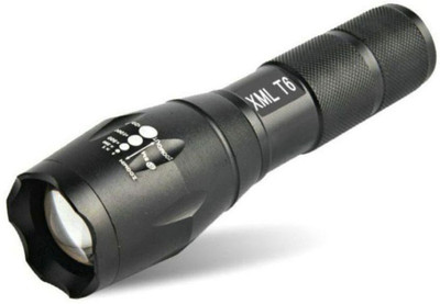 Buylink 5W Power Long Life Flashlight - Rechargeable And Two Bulb LED XML-T6 Torch(Black, 27 cm, Rechargeable)