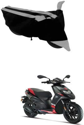 RONISH Two Wheeler Cover for Aprilia(SR 150, Black, Silver)