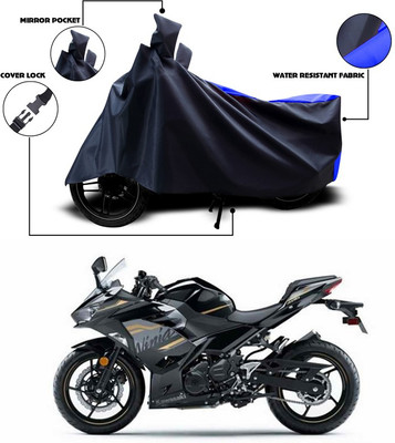 ANTHUB Two Wheeler Cover for Kawasaki(Ninja, Blue, Black)