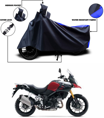 ANTHUB Two Wheeler Cover for Suzuki(V Strom 1000, Blue, Black)