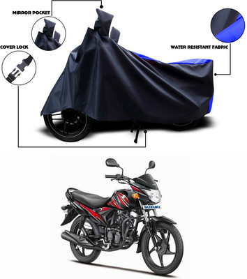 ANTHUB Two Wheeler Cover for Suzuki(Hayate, Blue, Black)
