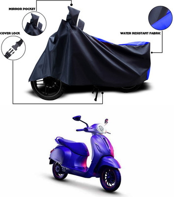 ANTHUB Waterproof Two Wheeler Cover for Bajaj(Blue, Black)