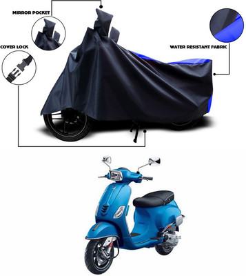 ANTHUB Two Wheeler Cover for Piaggio(Vespa, Blue, Black)