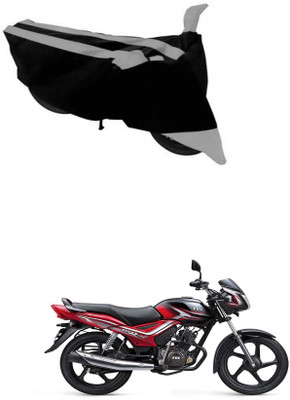 RONISH Two Wheeler Cover for TVS(Star City Plus, Black, Silver)