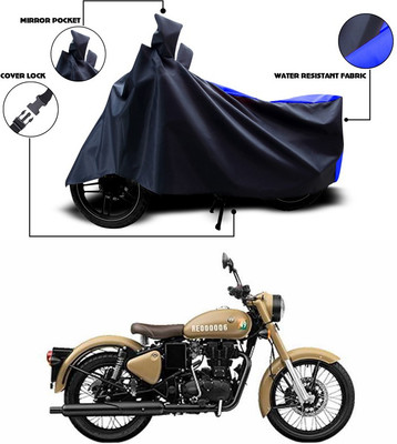 ANTHUB Waterproof Two Wheeler Cover for Royal Enfield(Classic 350 Signals, Blue)