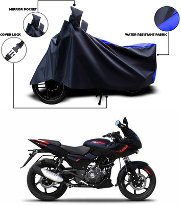 ANTHUB Two Wheeler Cover for Bajaj(Pulsar 180 DTS-i, Blue, Black)