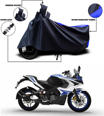 ANTHUB Two Wheeler Cover for Bajaj(Pulsar RS 200, Blue)