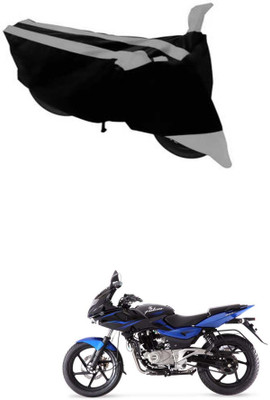 RONISH Two Wheeler Cover for Bajaj(Pulsar 220F, Black, Silver)