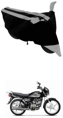 RONISH Two Wheeler Cover for Hero(Splendor Plus, Black, Silver)