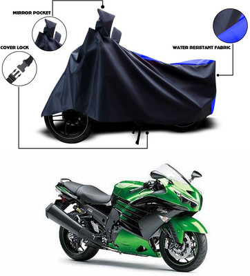ANTHUB Waterproof Two Wheeler Cover for Kawasaki(Ninja, Blue)