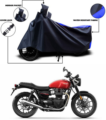 ANTHUB Two Wheeler Cover for Triumph(Blue, Black)
