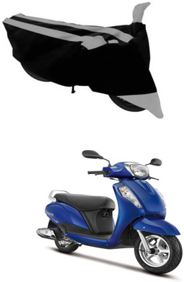 RONISH Two Wheeler Cover for Suzuki(Access 125, Black, Silver)