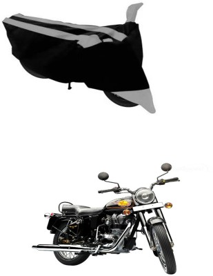 RONISH Two Wheeler Cover for Royal Enfield(Bullet 350 Twinspark, Black, Silver)