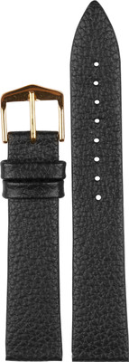 Exor Vog Bck colour With Ft Finish Of 18 mm Genuine Leather Watch Strap(Black)