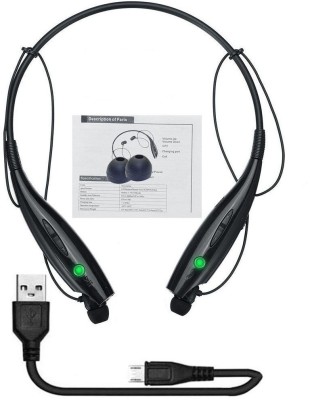 SSN Global HiFi HBS-730 3D Ultra Bass Powerful Sound Neckband Bluetooth Earphones S222 Bluetooth Headset(Black, In the Ear)