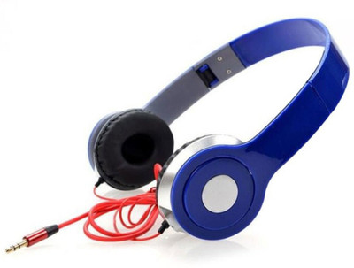 TECHOMANIA Top Selling Best quality Foldable Wired Stereo Sound Headphone Wired Headset(Blue, On the Ear)