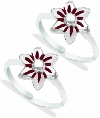 Rinayra Jewels Bloom Full Silver Toe Ring-TR459 Sterling Silver Toe Ring Set