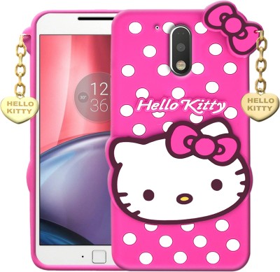 KING COVERS Back Cover for Motorola Moto G (4th Generation) Plus, Hello Kitty Mobile Back Cover, with Heart Pendant(Pink, White, 3D Case, Pack of: 1)