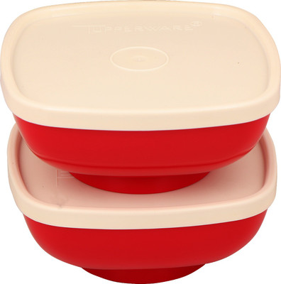 TUPPERWARE Plastic Grocery Container  - 300 ml, 300 ml(Pack of 2, Maroon, White)
