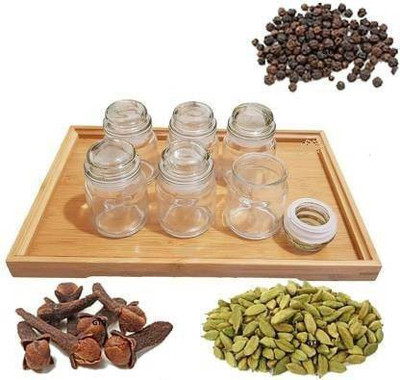 DEVDOX Glass Grocery Container  - 100 ml(Pack of 6, Clear)