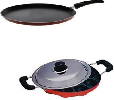 PBD Lifestyle Eco Non Stick 3mm Induction Base Dosa Tawa and Appam Maker Tawa 25 cm Tawa 25 cm diameter with Lid(Aluminium, Non-stick, Induction Bottom)