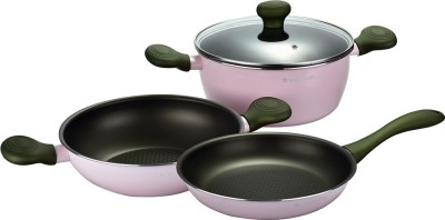 WONDERCHEF Spring Season Set Induction Bottom Non-Stick Coated Cookware Set(Aluminium, 3 - Piece)