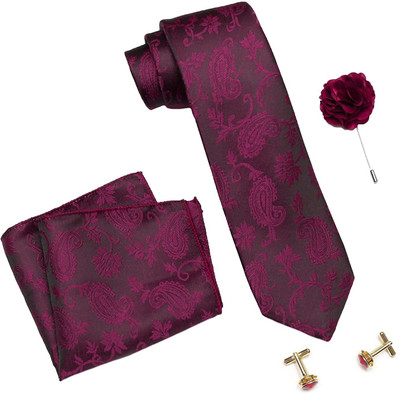 AXLON Satin Tie & Cufflink(Purple)