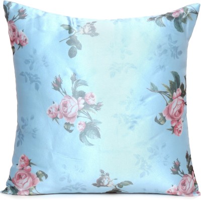 Oussum Floral Cushions Cover(Pack of 2, 40.64 cm*40.64 cm, Light Blue)