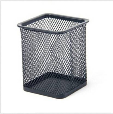 FosCadit 1 Compartments Metal Multipurpose Metal Hollow Out Desktop Storage Organizer(Black)