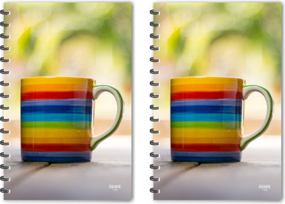ESCAPER Multicolor Stripes Coffee Mug (Ruled - A5 Size - Pack of 2 Diaries) Designer Diaries A5 Diary Ruled 160 Pages(Multicolor, Pack of 2)