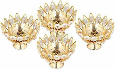 SBBCO Brass (Pack of 4) Table Diya Set(Height: 5 inch)