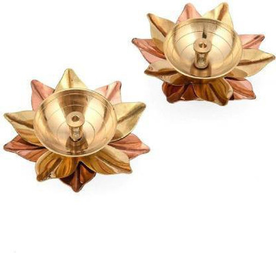 SIYAA Brass (Pack of 2) Table Diya Set(Height: 1.5 inch)
