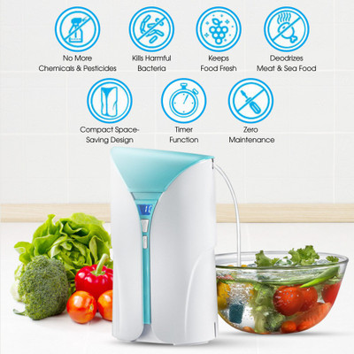 Prestige CleanHome Fruit and Vegetable Cleaner 250 W Food Processor(White and Blue)
